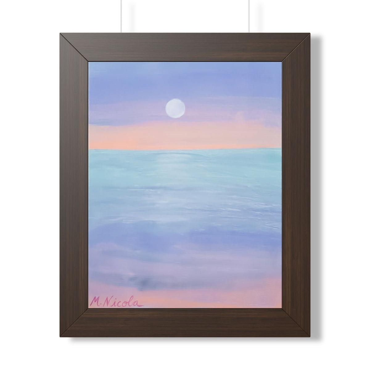 Serene Moonlit Seascape Framed Poster
