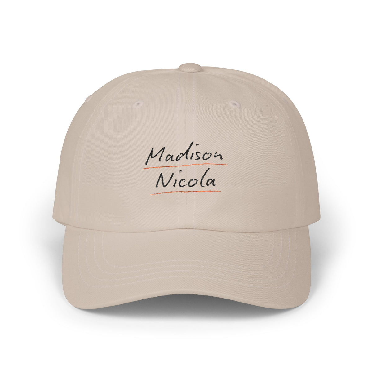 Dad Cap — Personalized 'Madison Nicola' Script Name Hat